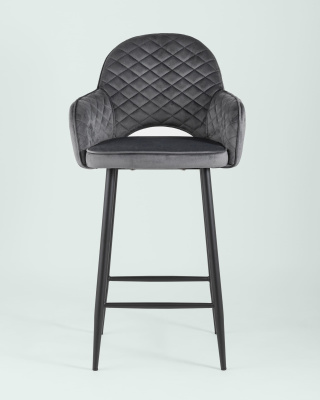 Стул полубарный Венера диамант велюр серый. Фото