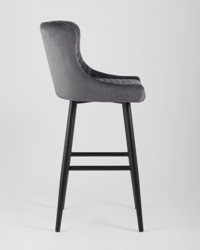 Стул барный Ститч велюр серый. Фото №4