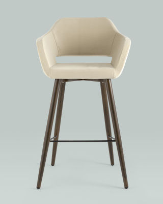 Стул барный Саймон велюр бежевый. Фото