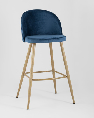 Стул барный Лион голубой велюр фото Стул барный Лион голубой велюр. Фото
