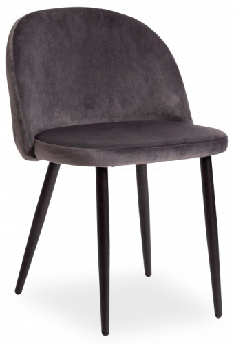 Стул MELODY (mod. 4997) металл/вельвет, 52х49х78см, серый/черные ножки (поставляется по 4 шт). Фото №1