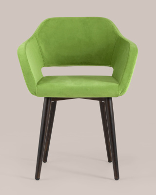 Стул с подлокотниками Саймон велюр травяной фото Стул с подлокотниками Саймон велюр травяной. Фото