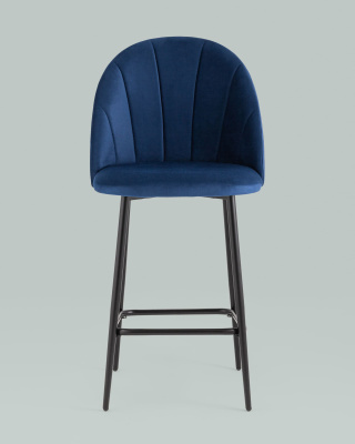 Стул полубарный Логан велюр синий. Фото №4
