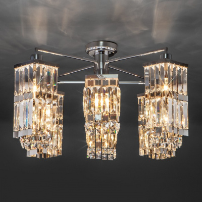 Потолочная люстра Eurosvet Barra 10100/8 хром/прозрачный хрусталь Strotskis фото Потолочная люстра Eurosvet Barra 10100/8 хром/прозрачный хрусталь Strotskis. Фото №2