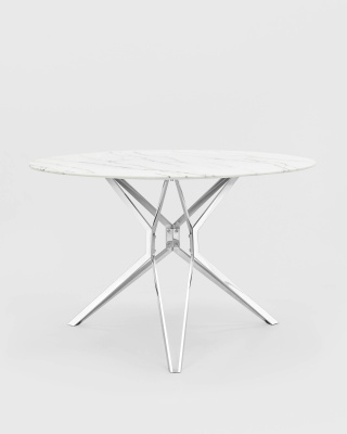 Стол обеденный Балтимор D120 белый стеклянный фото Стол обеденный Балтимор D120 белый стеклянный. Фото №3