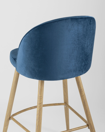 Стул барный Лион голубой велюр. Фото №8