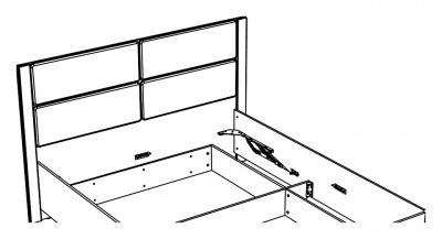Кровать Livorno НМ 040.52, к/з Канзас 4, Софт Графит, Дуб Бунратти фото Кровать Livorno НМ 040.52, к/з Канзас 4, Софт Графит, Дуб Бунратти. Фото №2
