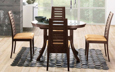 Стол  Марсель 120/80-КМ (овальный с иск.камнем). Фото