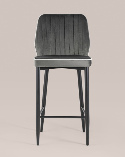 Стул полубарный Лоренс велюр антрацитовый. Фото №5