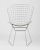 Стул обеденный Bertoia хромированный с белой подушкой. Фото №6