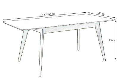 Стол Лунд раскладной 140-180 БУК-Белый фото Стол Лунд раскладной 140-180 БУК-Белый. Фото №3