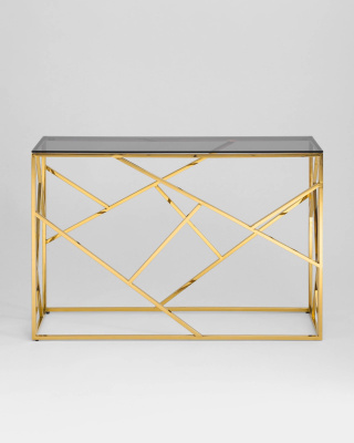 Консоль АРТ ДЕКО 115*30 золото стекло smoke. Фото №4