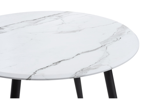 Стол деревянный Абилин 90 мрамор белый / черный матовый. Фото №3