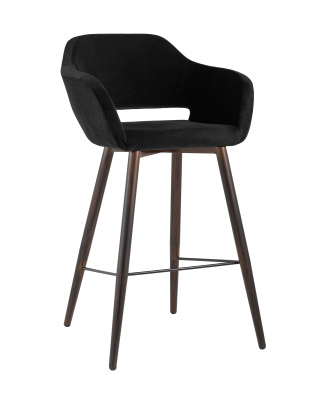 Стул барный Саймон велюр черный фото Стул барный Саймон велюр черный. Фото №2
